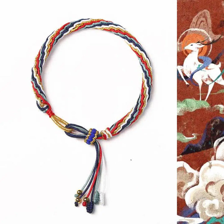 Reincarnation Knot Luck String Protection Braid Bracelet - BWOOOH - Red (Wrist Circumference 14-20cm) - Bracelet