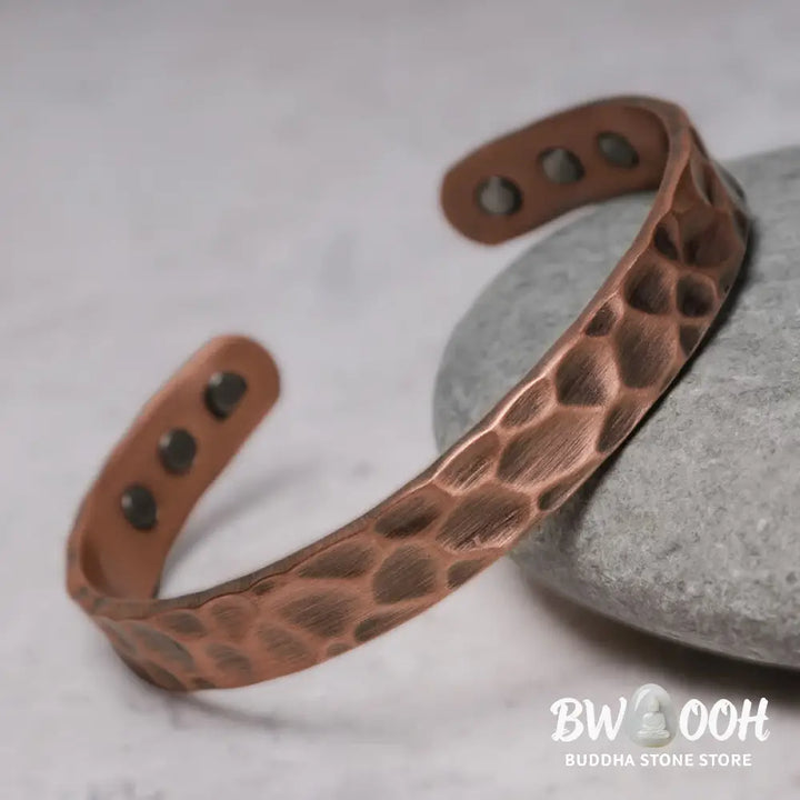 Rustic Copper Balance Magnetic Adjustable Cuff Bracelet - BWOOOH - Copper - Bracelet Bangle