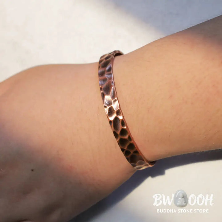 Rustic Copper Balance Magnetic Adjustable Cuff Bracelet - BWOOOH - Copper - Bracelet Bangle