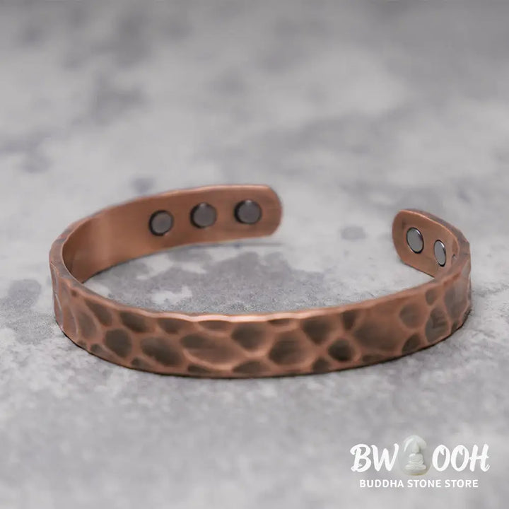Rustic Copper Balance Magnetic Adjustable Cuff Bracelet - BWOOOH - Copper - Bracelet Bangle
