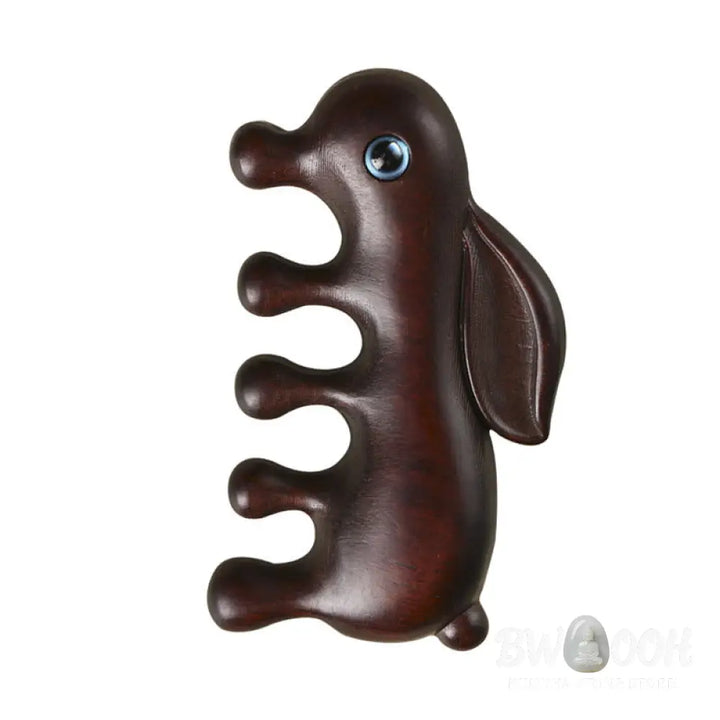 Small Leaf Red Sandalwood Green Sandalwood Lovely Bunny Relaxation Massage Comb - Comb