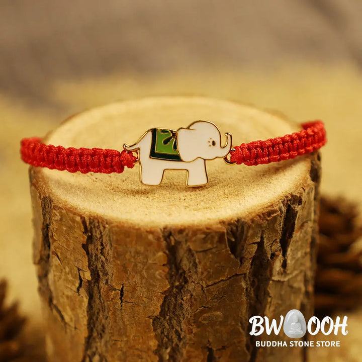Tibetan Handmade 925 Sterling Silver Lucky Elephant Red String Bracelet (Extra 30% Off | USE CODE: FS30) - ELEPHANT