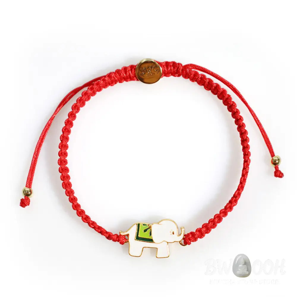 Tibetan Handmade 925 Sterling Silver Lucky Elephant Red String Bracelet (Extra 30% Off | USE CODE: FS30) - ELEPHANT
