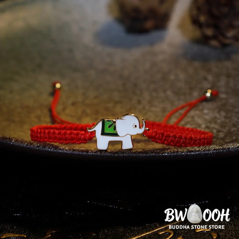 Tibetan Handmade 925 Sterling Silver Lucky Elephant Red String Bracelet (Extra 30% Off | USE CODE: FS30) - ELEPHANT