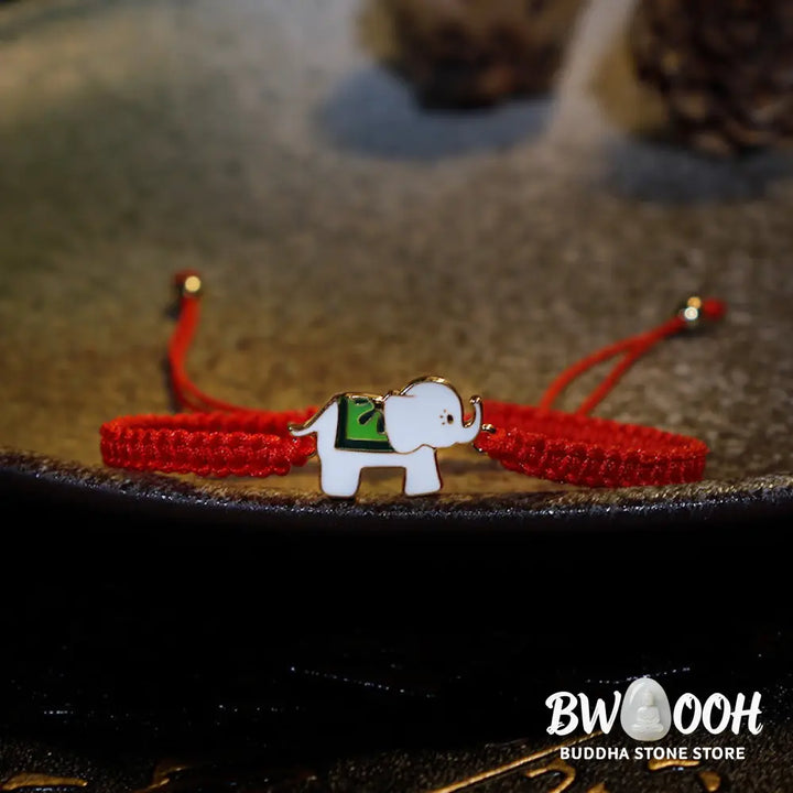 Tibetan Handmade 925 Sterling Silver Lucky Elephant Red String Bracelet (Extra 30% Off | USE CODE: FS30) - ELEPHANT