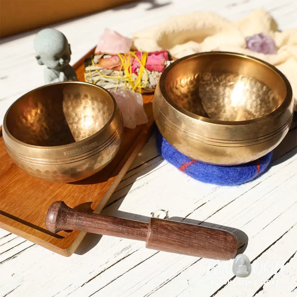 Tibetan Meditation Sound Bowl Handcrafted for Healing and Mindfulness Singing Bowl Set - Singing Bowl
