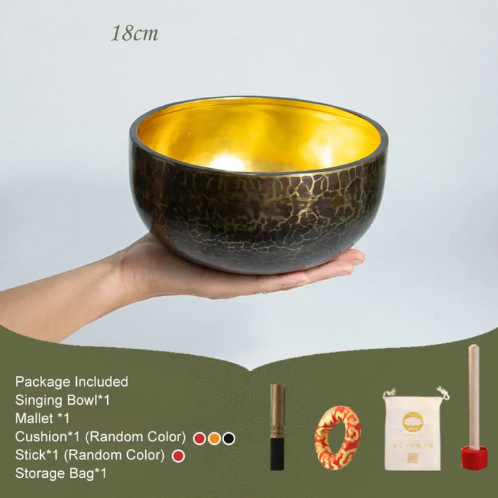 Tibetan Meditation Sound Bowl Handcrafted Healing Yoga Mindfulness Singing Bowl Set - Singing Bowl