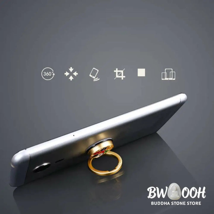 Tibetan Om Mani Padme Hum Peace Phone Ring Bracket Universal Phone Holder Decorations - Decorations