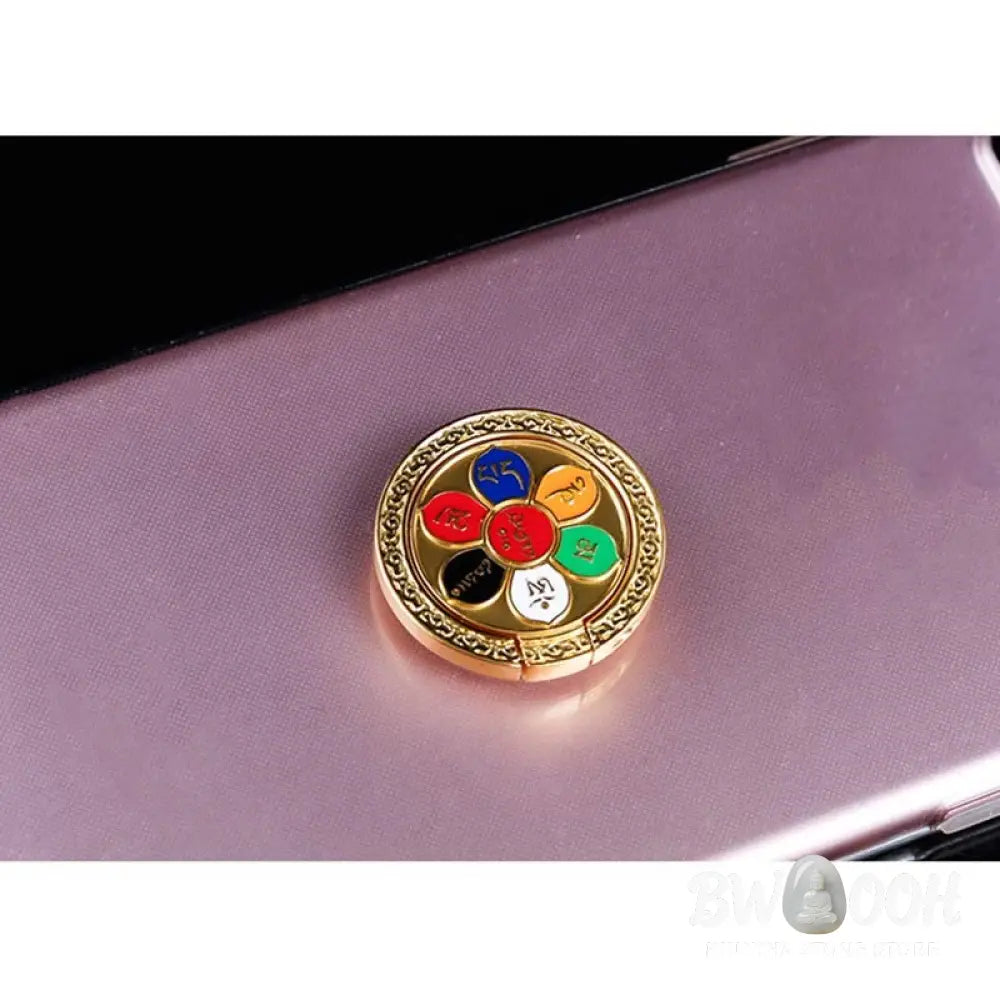 Tibetan Om Mani Padme Hum Peace Phone Ring Bracket Universal Phone Holder Decorations - Decorations