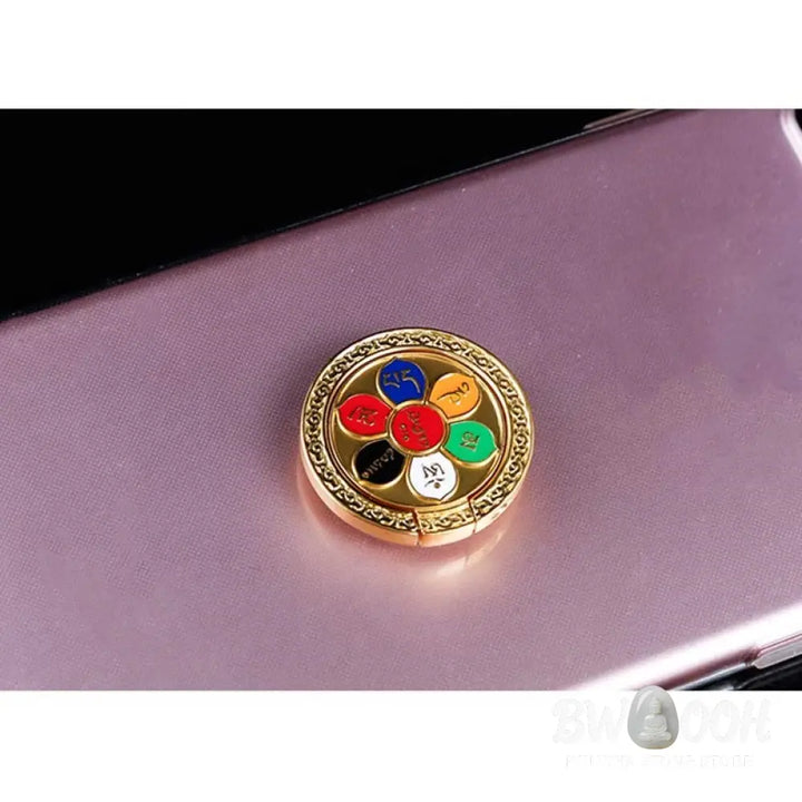 Tibetan Om Mani Padme Hum Peace Phone Ring Bracket Universal Phone Holder Decorations - Decorations