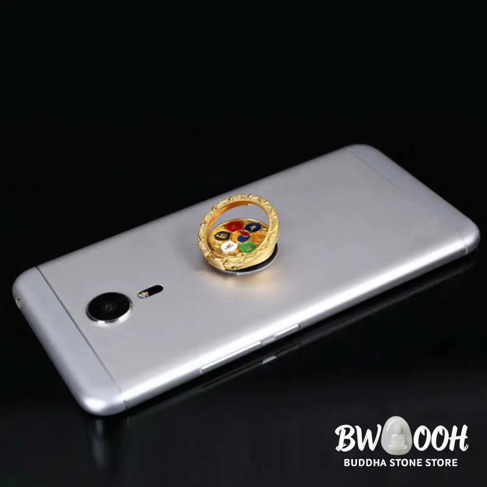 Tibetan Om Mani Padme Hum Peace Phone Ring Bracket Universal Phone Holder Decorations - Decorations