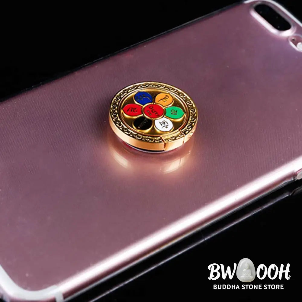 Tibetan Om Mani Padme Hum Peace Phone Ring Bracket Universal Phone Holder Decorations - Decorations