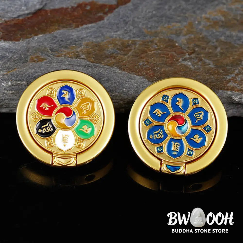 Tibetan Om Mani Padme Hum Peace Phone Ring Bracket Universal Phone Holder Decorations - Decorations
