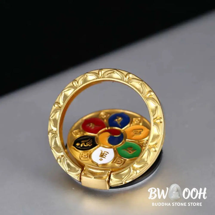 Tibetan Om Mani Padme Hum Peace Phone Ring Bracket Universal Phone Holder Decorations - Decorations