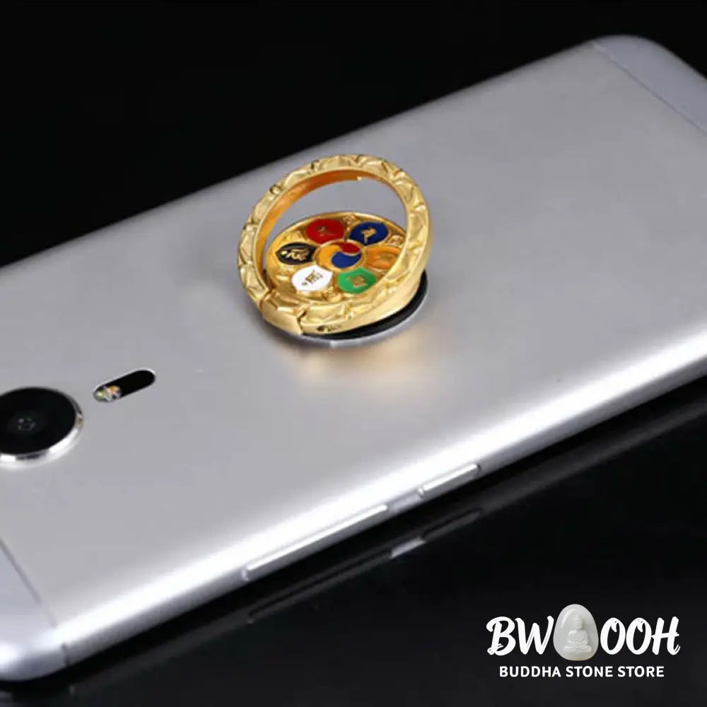 Tibetan Om Mani Padme Hum Peace Phone Ring Bracket Universal Phone Holder Decorations - Decorations