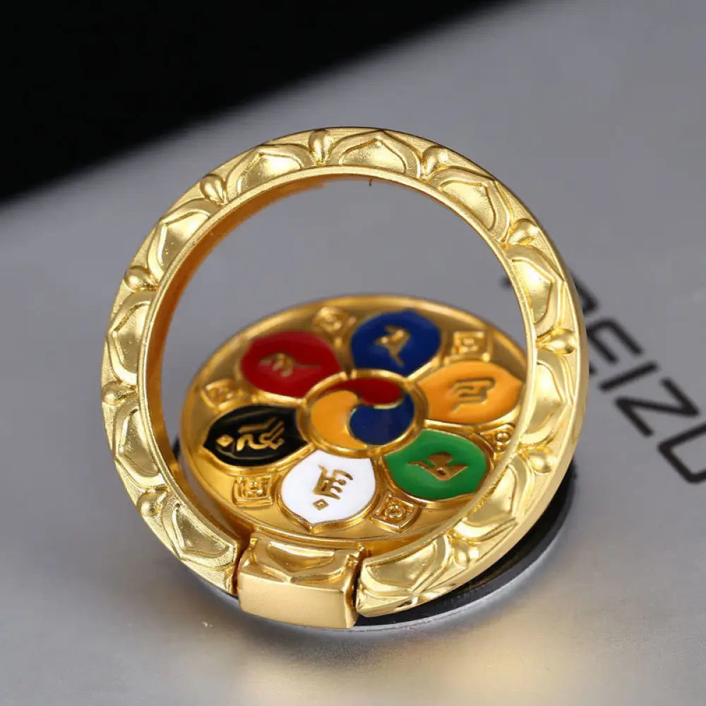 Tibetan Om Mani Padme Hum Peace Phone Ring Bracket Universal Phone Holder Decorations - Decorations
