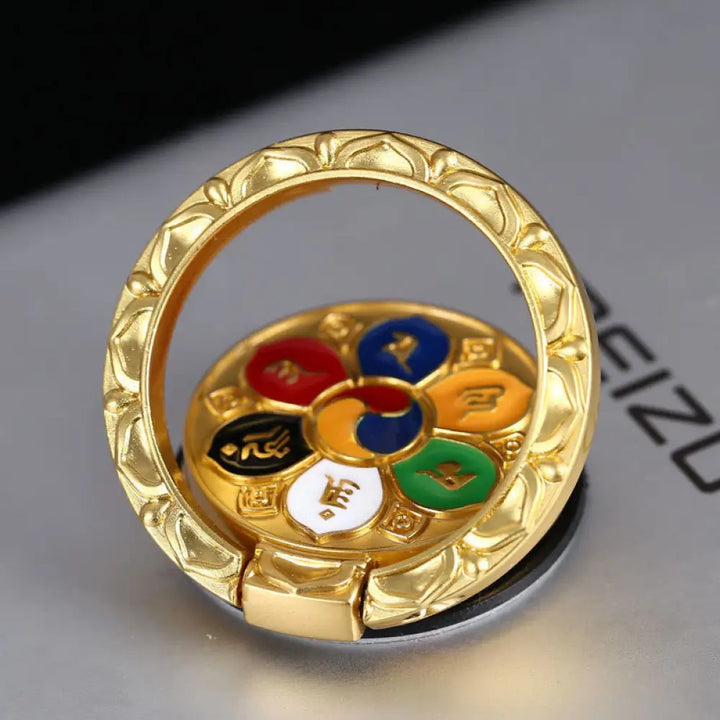 Tibetan Om Mani Padme Hum Peace Phone Ring Bracket Universal Phone Holder Decorations - Decorations