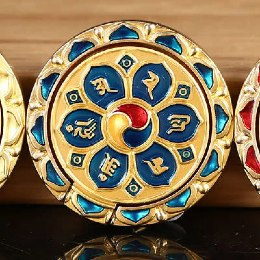 Tibetan Om Mani Padme Hum Peace Phone Ring Bracket Universal Phone Holder Decorations - Decorations