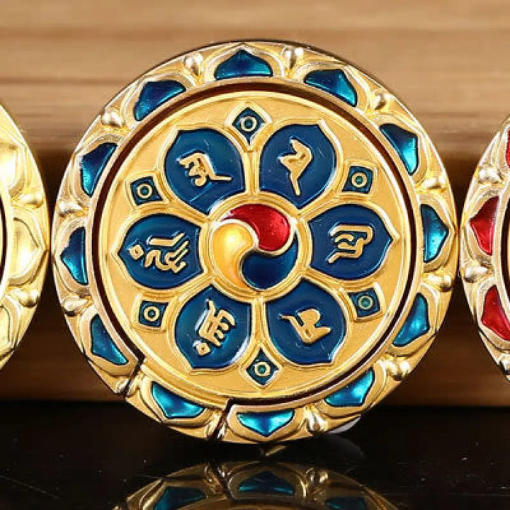 Tibetan Om Mani Padme Hum Peace Phone Ring Bracket Universal Phone Holder Decorations - Decorations