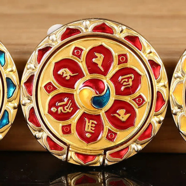 Tibetan Om Mani Padme Hum Peace Phone Ring Bracket Universal Phone Holder Decorations - Decorations