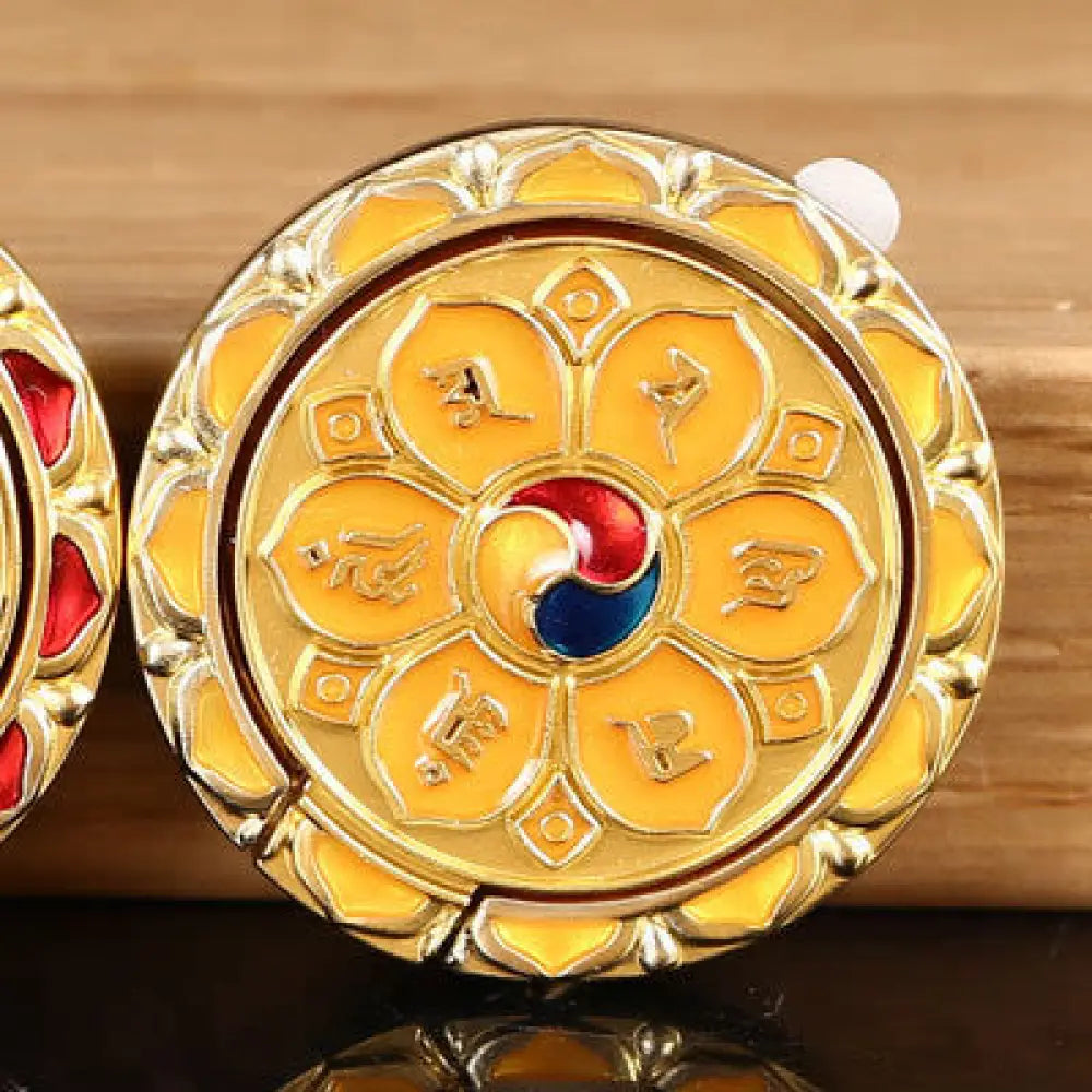 Tibetan Om Mani Padme Hum Peace Phone Ring Bracket Universal Phone Holder Decorations - Decorations