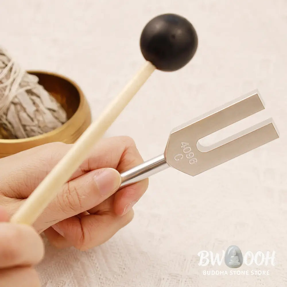 Tuning Fork 4096HZ Aluminum Alloy Crystal Tuning Fork with Hammer for Chakra Healing - Tuning Fork - Decorations