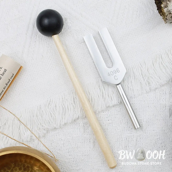 Tuning Fork 4096HZ Aluminum Alloy Crystal Tuning Fork with Hammer for Chakra Healing - Tuning Fork - Decorations