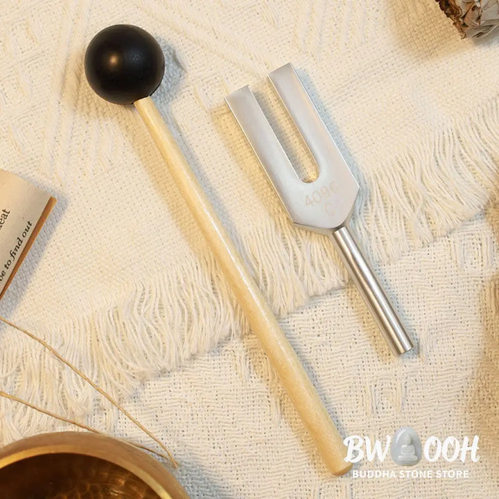 Tuning Fork 4096HZ Aluminum Alloy Crystal Tuning Fork with Hammer for Chakra Healing - Tuning Fork - Decorations