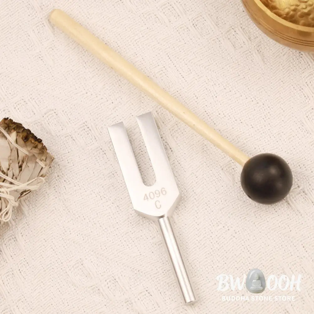 Tuning Fork 4096HZ Aluminum Alloy Crystal Tuning Fork with Hammer for Chakra Healing - Tuning Fork - Decorations