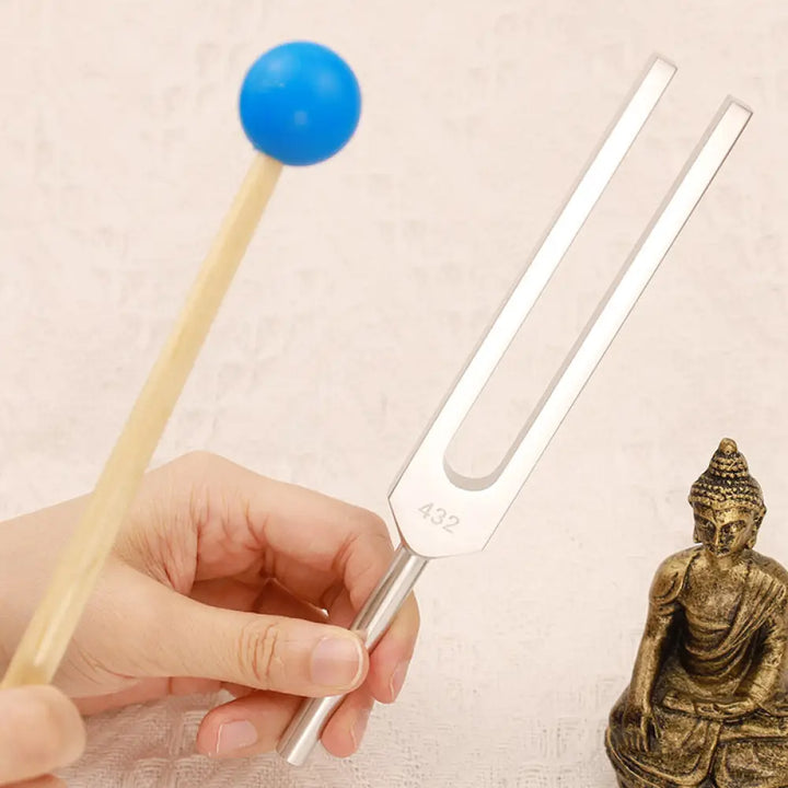 Tuning Fork 432HZ Aluminum Alloy with Hammer for Mind and Spirit Healing - Tuning Fork - Decorations