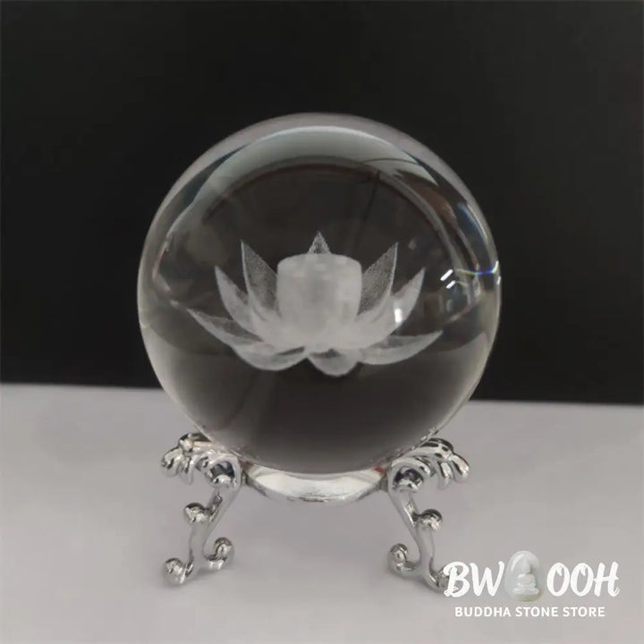 White Crystal Dragon Lotus Blessing Decoration - Decorations