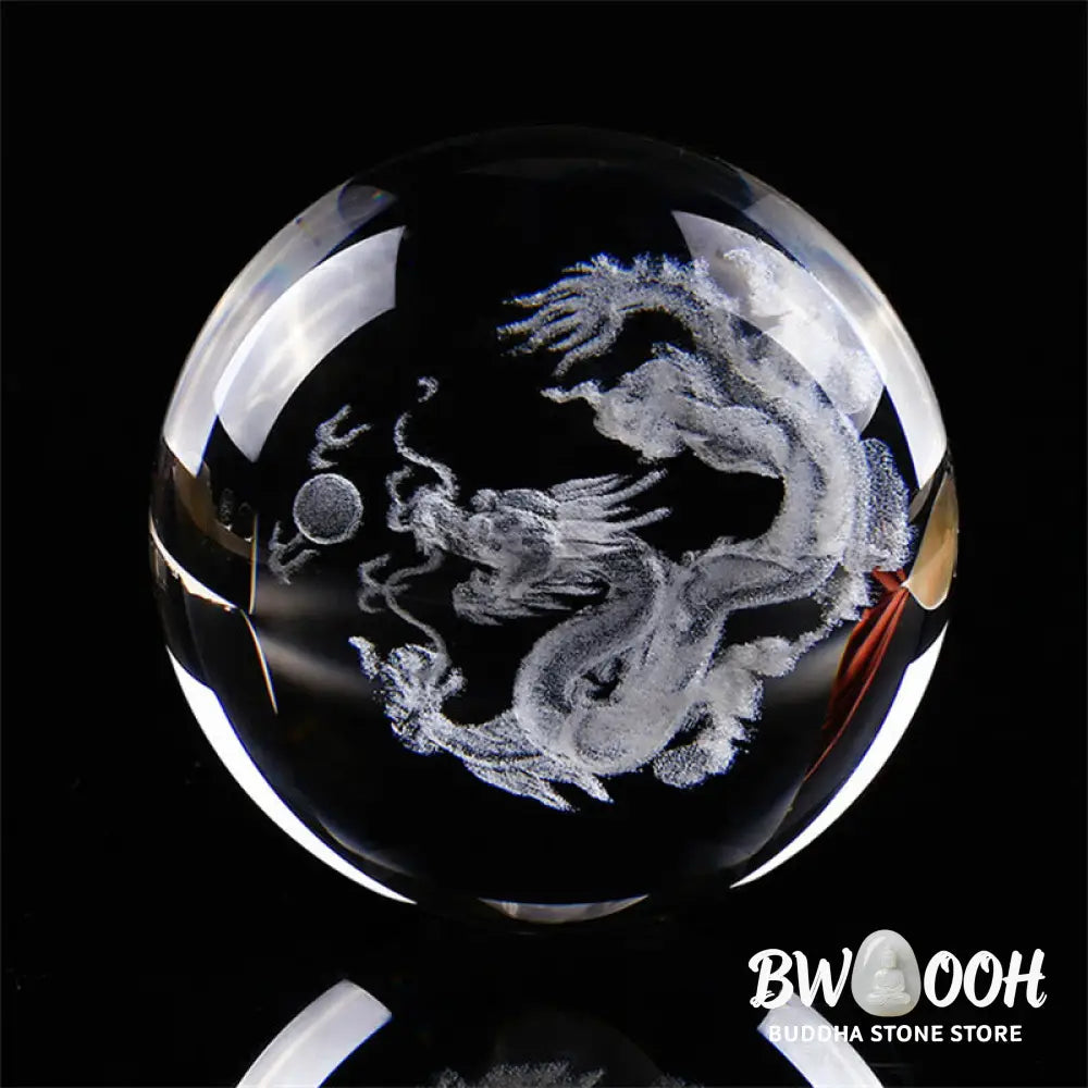 White Crystal Dragon Lotus Blessing Decoration - Decorations