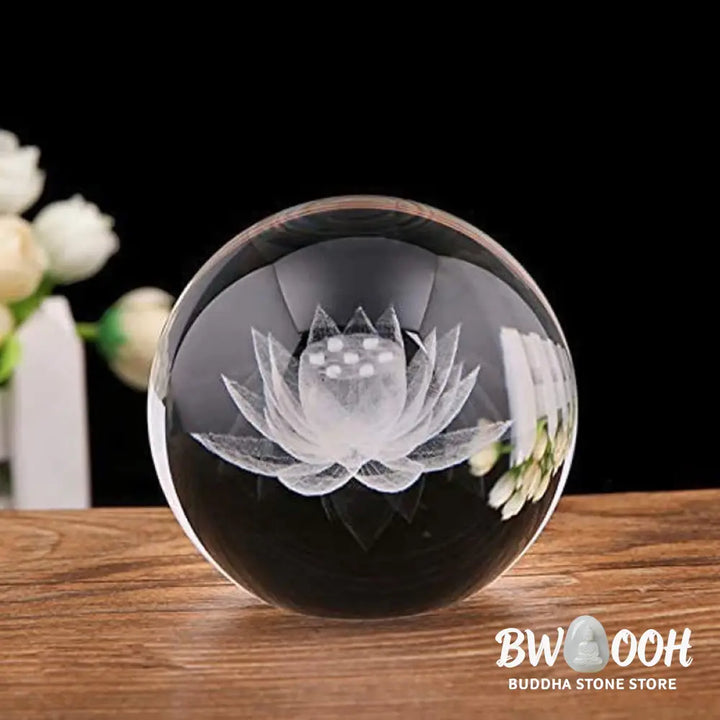 White Crystal Dragon Lotus Blessing Decoration - Decorations