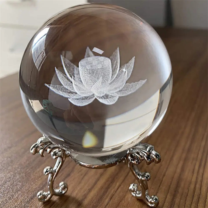 White Crystal Dragon Lotus Blessing Decoration - Lotus - Decorations