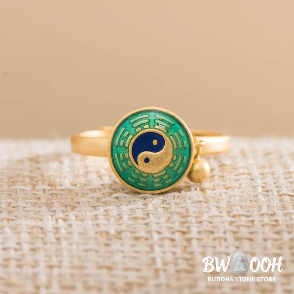 Yin Yang Copper Luck Wealth Rotatable Ring - BWOOOH - Rings