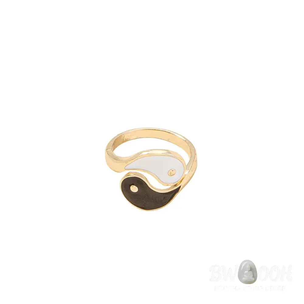 Yin Yang Symbol Adjustable Blessing Couple Ring - BWOOOH - Yin Yang Ring - Rings