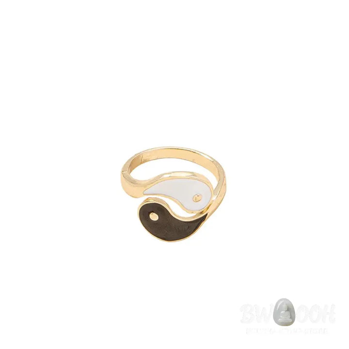 Yin Yang Symbol Adjustable Blessing Couple Ring - BWOOOH - Yin Yang Ring - Rings