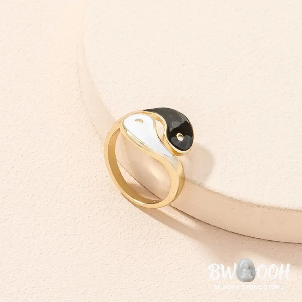 Yin Yang Symbol Adjustable Blessing Couple Ring - BWOOOH - Yin Yang Ring - Rings